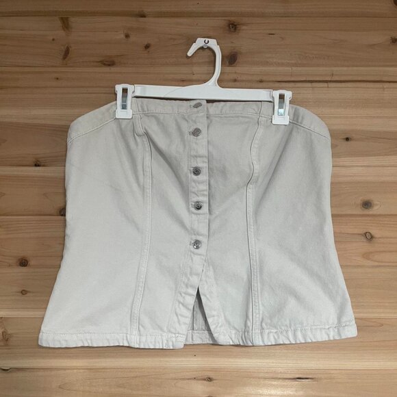 Off White Denim Tube Top - Picture 1 of 5